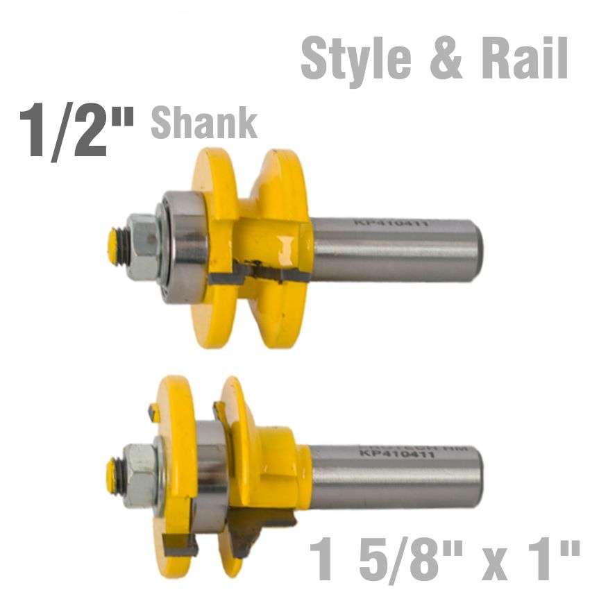 Pro-Tech - Style & Rail Set 1 5/8' X 1' Two Piece Ogee 1/2' Shank - Pro-Tech - Style & Rail Set 1...