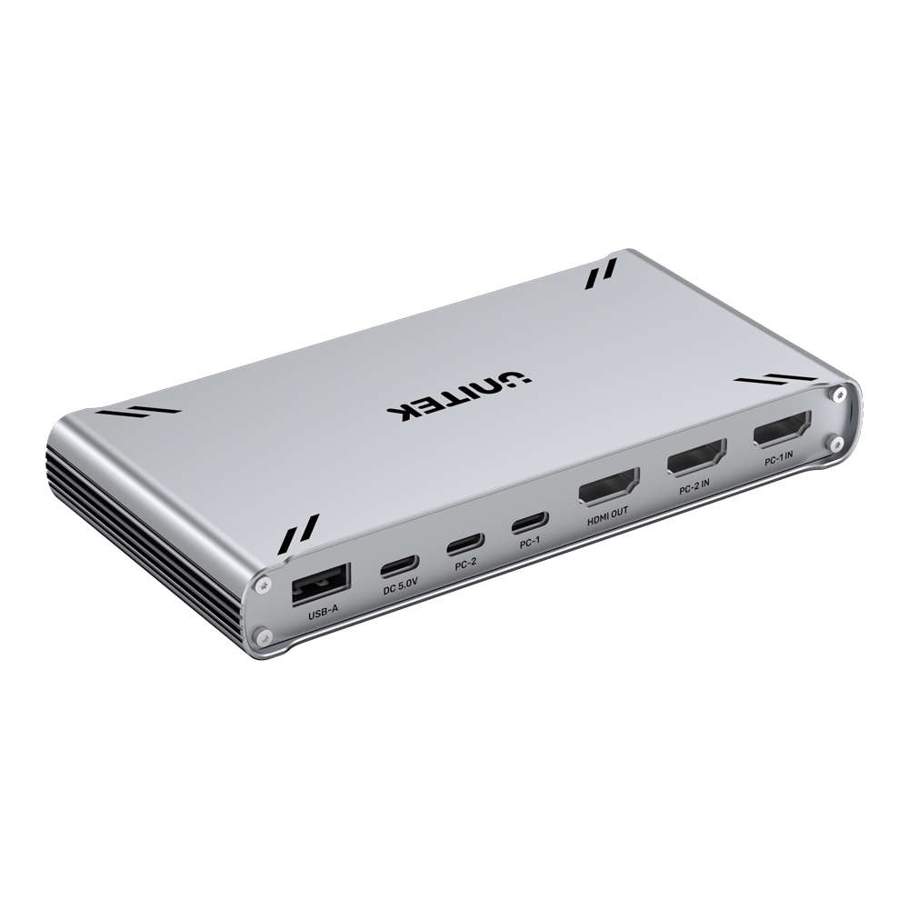 Unitek - D1118A USB Type-C 10Gbps 4K @30Hz HDMI Split-Screen Kvm Switch - Unitek - D1118A USB Typ...