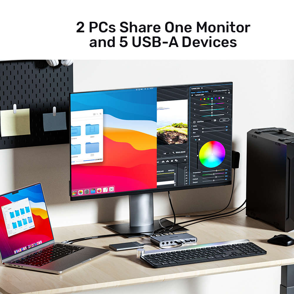 Unitek - D1118A USB Type-C 10Gbps 4K @30Hz HDMI Split-Screen Kvm Switch - Unitek - D1118A USB Typ...