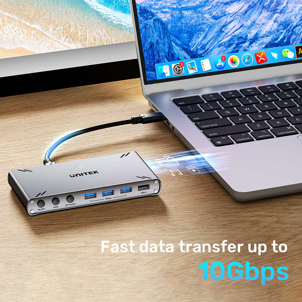 Unitek - D1118A USB Type-C 10Gbps 4K @30Hz HDMI Split-Screen Kvm Switch - Unitek - D1118A USB Typ...