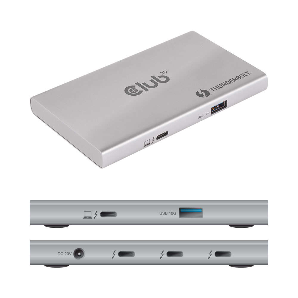 CLUB3D - Csv-1580 Thunderbolt 4 Smart Hub - CLUB3D - Csv-1580 Thunderbolt 4 Smart Hub