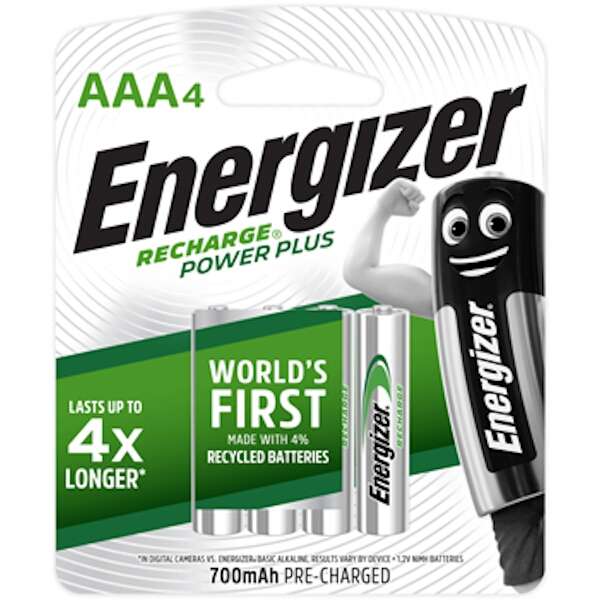 Energizer - Recharge Power Plus NiMH AAA 700mAh Battery Card 4 - Energizer - Recharge Power Plus ...