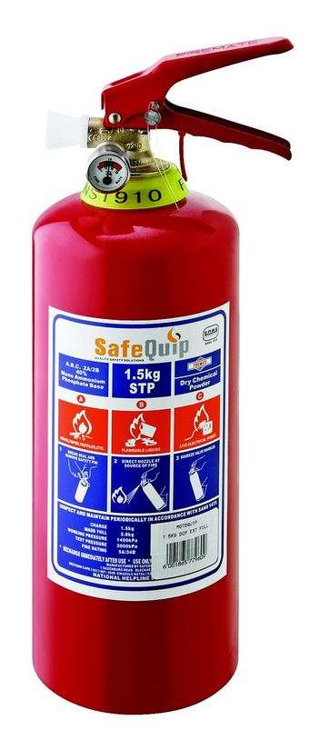 Safequip - 1.5kg Dcp Fire Extinguisher With Bracket - Red - Safequip - 1.5kg Dcp Fire Extinguishe...