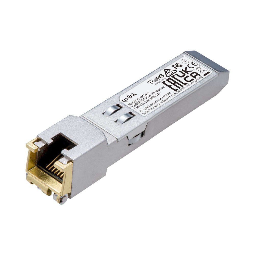 Tp-Link - SM331T 1000Base-T RJ45 SFP Module 100m Cat5e UTP Reach, Low Power - Tp-Link - SM331T 10...