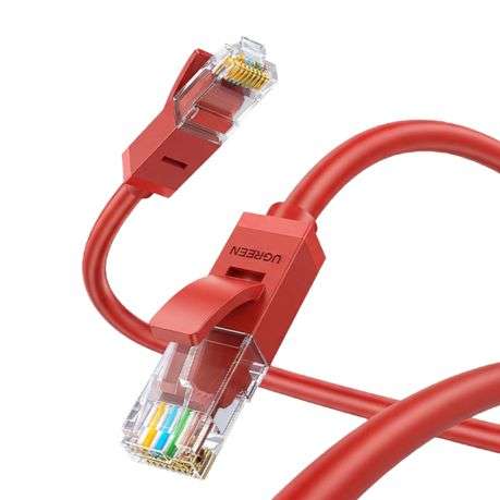 Ugreen - RJ45 CAT6 Ethernet 0.5m LAN Network Cable -Red (1Gbps, 250MHz) - Ugreen - RJ45 CAT6 Ethe...
