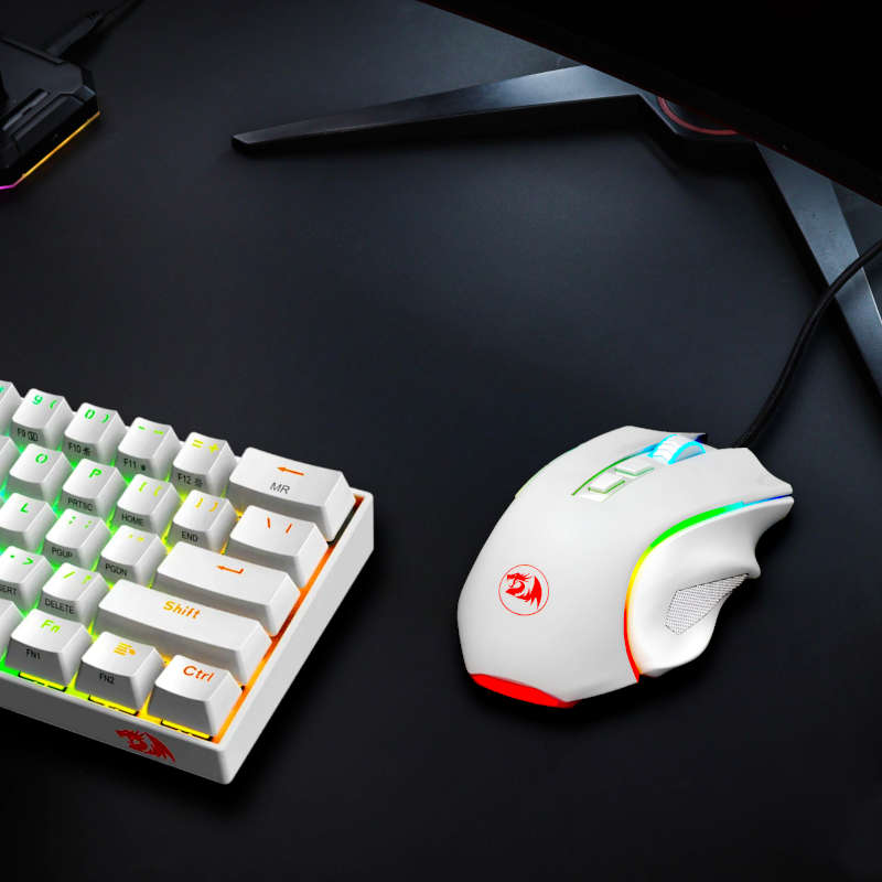 Redragon - Griffin 7200DPI Gaming Mouse - White - Redragon - Griffin 7200DPI Gaming Mouse - White