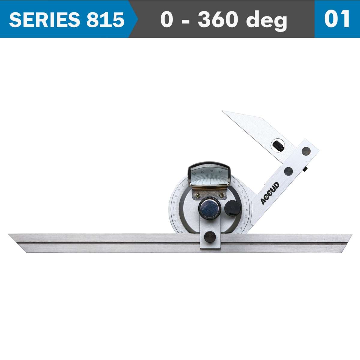 ACCUD - Universal Protractor 360 Deg. S/Steel 5' Acc. 5' Grad. - ACCUD - Universal Prot...