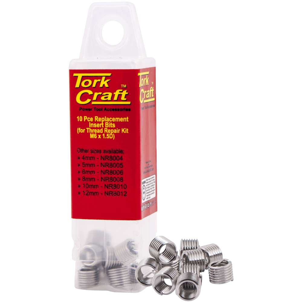 Tork Craft - Thread Repair Kit M6 X 1.5D Replacement Inserts 10Pce - Tork Craft - Thread Repair K...