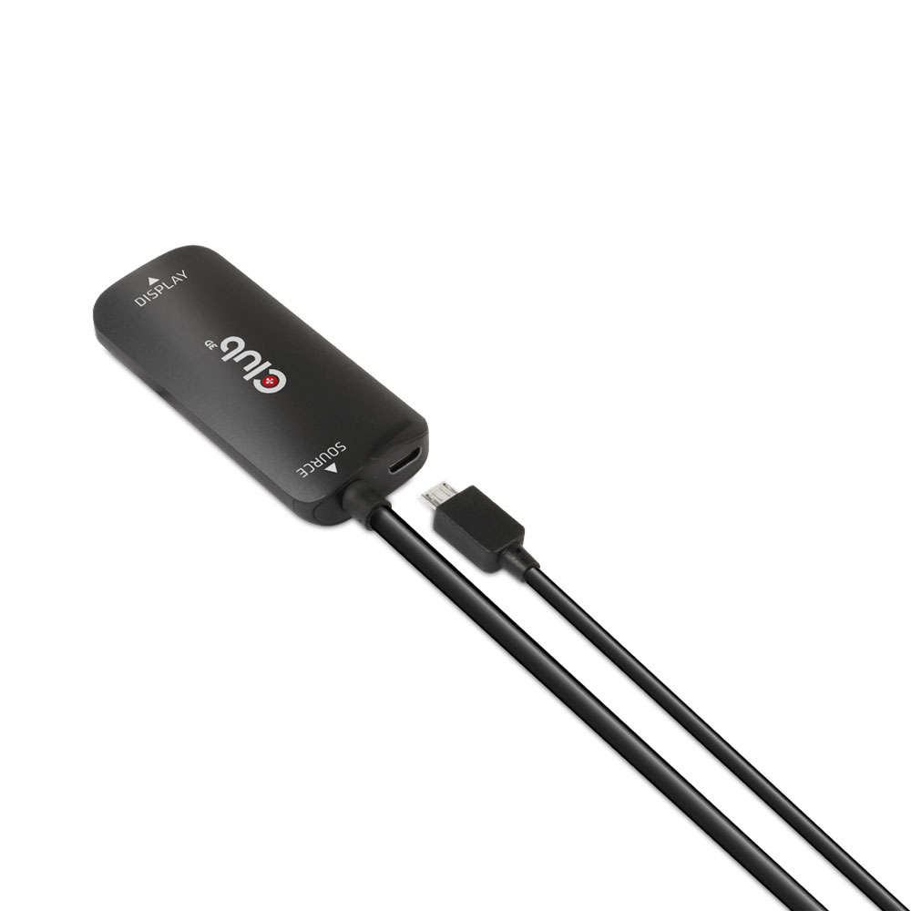 CLUB3D - HDMI + Micro USB to DisplayPort \ Active Adapter - CLUB3D - HDMI + Micro USB to DisplayP...
