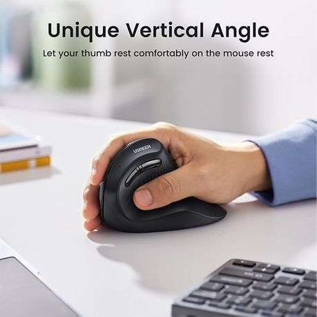Ugreen - 25444 WiFi / BT 5.0 Vertical Mouse-BK - Ugreen - 25444 WiFi / BT 5.0 Vertical Mouse-BK