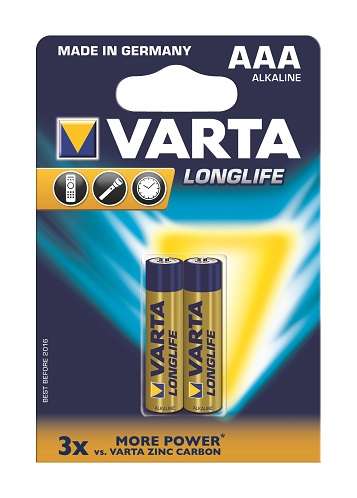 Varta - AAA Longlife Batteries - 2 Pack - Varta - AAA Longlife Batteries - 2 Pack