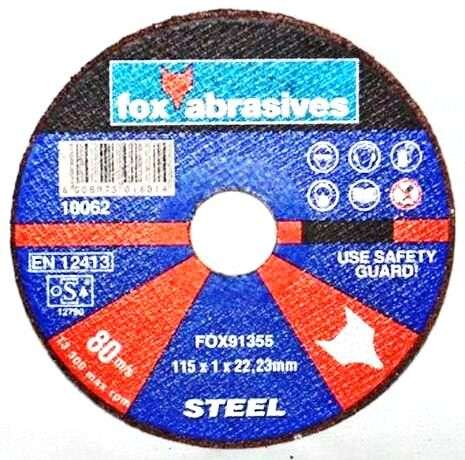 Fox Tools - Abrasive Cutting Disc Steel Professional - 115 x 1.0mm - Fox Tools - Abrasive Cutting...