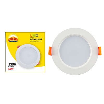 Radiant - Downlight 166.5mm Dia White LED 18W 6000K - Radiant - Downlight 166.5mm Dia White LED 1...