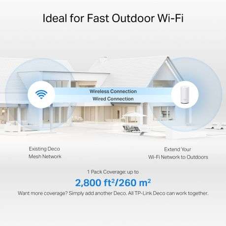 Tp-Link - Deco BE25-Outdoor(1-pack) BE5000 Outdoor/Indoor Mesh WiFi 7 Router - Tp-Link - Deco BE2...