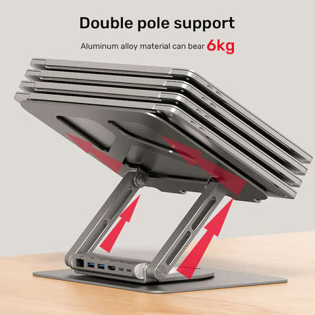 Unitek - 360 Rotating Base Stand with Type-C Docking Station - Unitek - 360 Rotating Base Stand w...