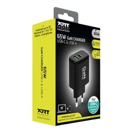 Port - Connect Type-C & USB-A 65W GaN Fast Charger - Port - Connect Type-C & USB-A 65W GaN Fast C...