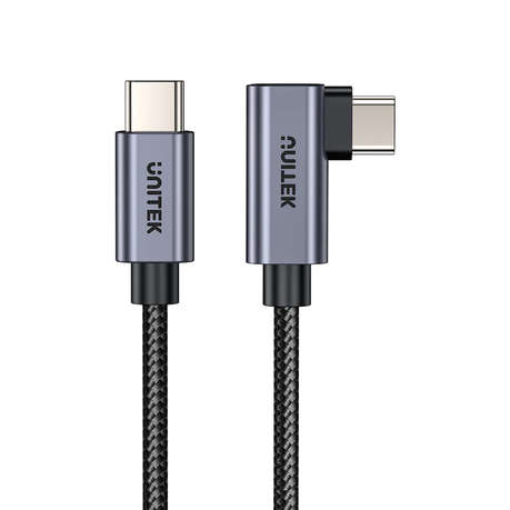 Unitek - C14123bk | 100w Usb2.0 Type-C Nylon Braided Cable with 90 Degree - Unitek - C14123bk | 1...