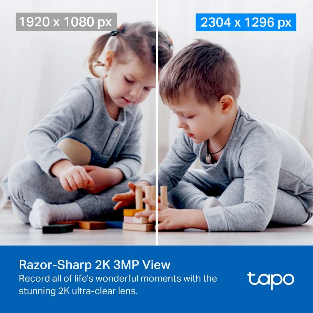 Tp-Link - Tapo C210P2 (2-Pack) Pan/Tilt 2K 3MP Wi-Fi Security Camera - Tp-Link - Tapo C210P2 (2-P...