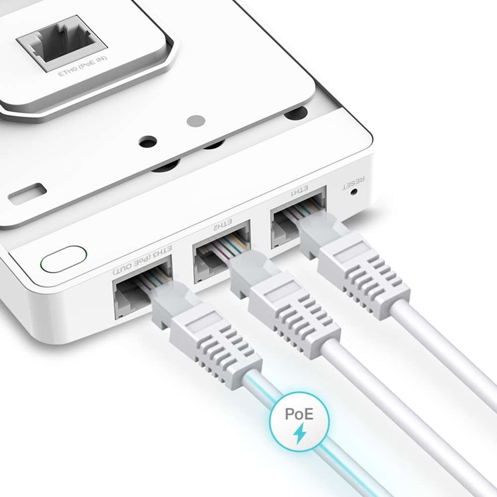 Tp-Link - Omada AC1200 Wireless MU-MIMO Gigabit Wall Plate Access Point - Tp-Link - Omada AC1200 ...