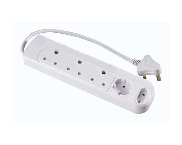 Mts - 5 Way Multiplug with Surge Protection - White - Mts - 5 Way Multiplug with Surge Protection...