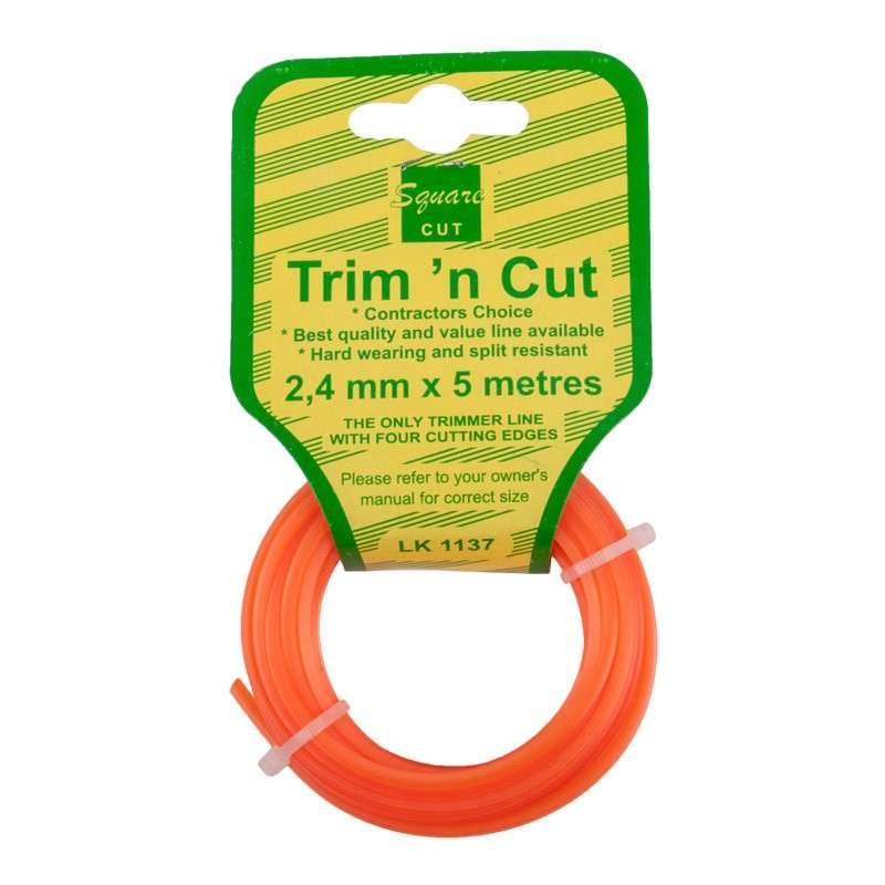 TRIM N CUT - Trimmer Line - 2.4mmx5m Square - TRIM N CUT - Trimmer Line - 2.4mmx5m Square