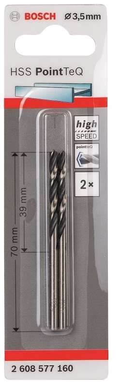 Bosch - Metal Drill Bit HSS Pointteq - 3.5mm - Bosch - Metal Drill Bit HSS Pointteq - 3.5mm