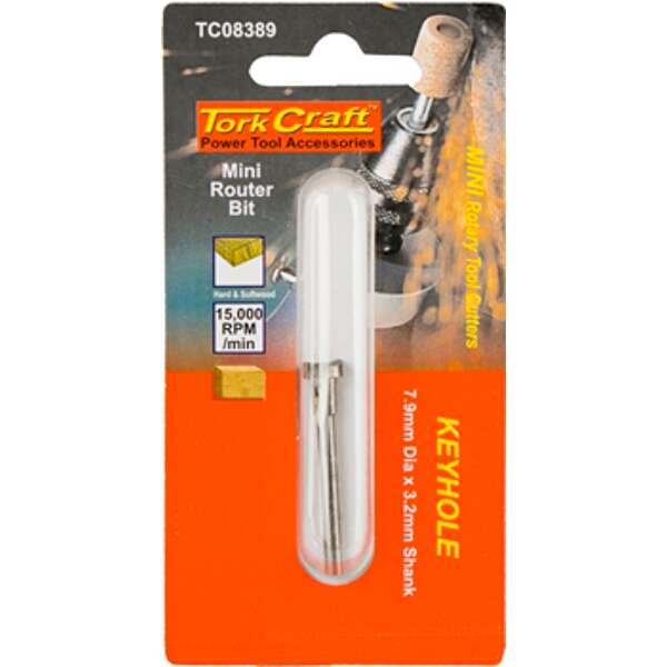Tork Craft - Mini Router Bit 7.9mm Keyhole 3.2mm Shank - Tork Craft - Mini Router Bit 7.9mm Keyho...