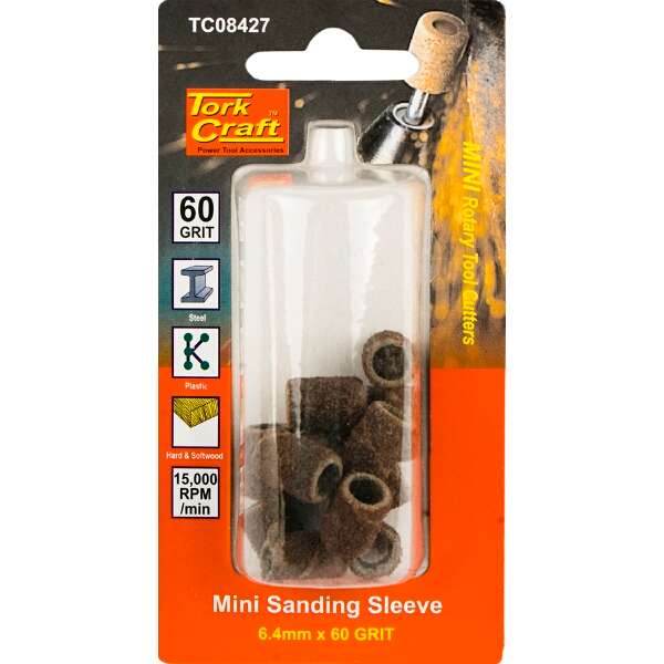 Tork Craft - Mini Sanding Sleeve 6.4mm 60g - Tork Craft - Mini Sanding Sleeve 6.4mm 60g