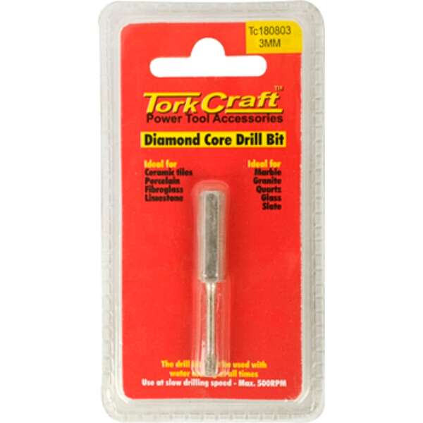 Tork Craft - Diamond Core Bit 3mm for Tiles - Tork Craft - Diamond Core Bit 3mm for Tiles
