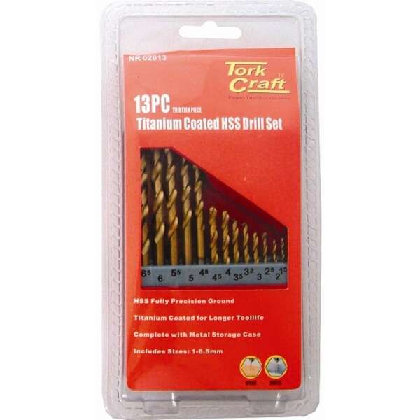 Tork Craft - Drill Bit Set 13 Piece Tin. Coated Metal Case - Tork Craft - Drill Bit Set 13 Piece ...