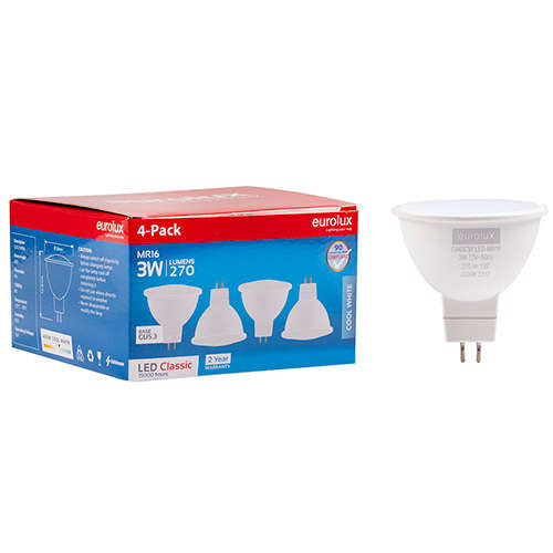 Eurolux - Cool White 3W LED 4 Pack - Eurolux - Cool White 3W LED 4 Pack