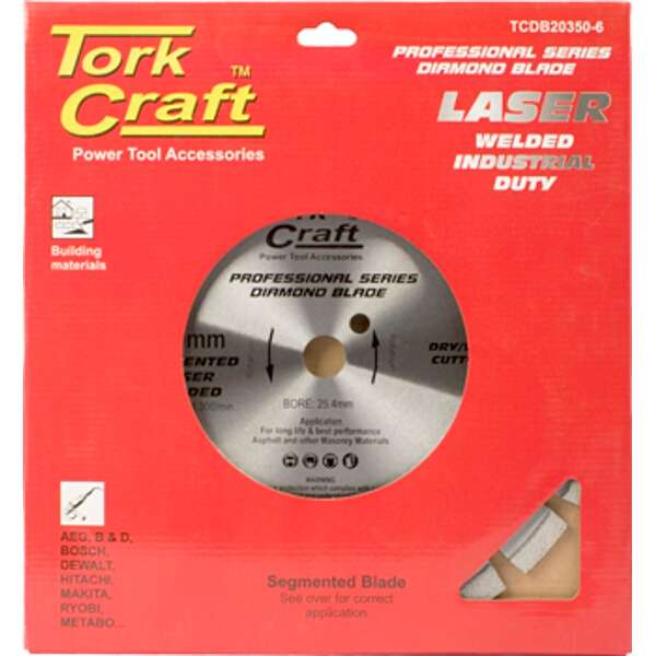 Tork Craft - Diamond Blade 350X25.4mm Asphalt Laser Welded Segmented Tar - Tork Craft - Diamond B...