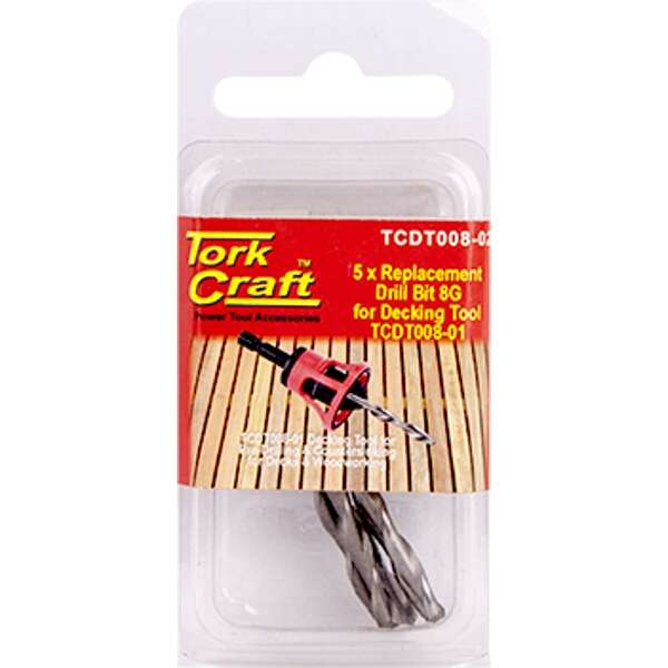 Tork Craft - Repl. Drill Bit For Decking Tool 8GX5Pc Pre-Drill - Tork Craft - Repl. Drill Bit For...
