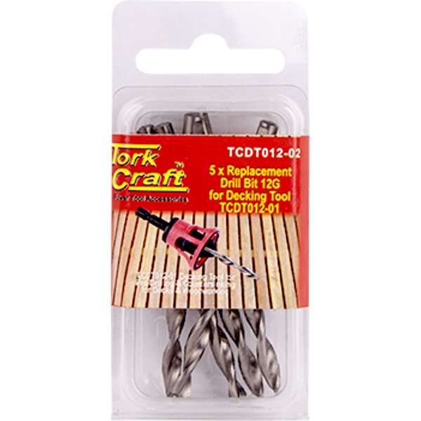 Tork Craft - Repl. Drill Bit For Decking Tool 12G X 5Pc - Tork Craft - Repl. Drill Bit For Deckin...