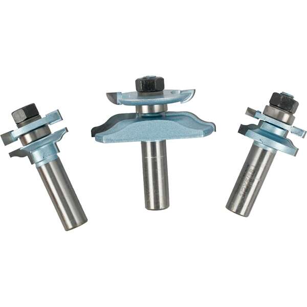 Pro-Tech - Mini Raised Panel Set 3Pc Roman Ogee Stile 1/2" Shank Wooden B - Pro-Tech - Mini Raise...