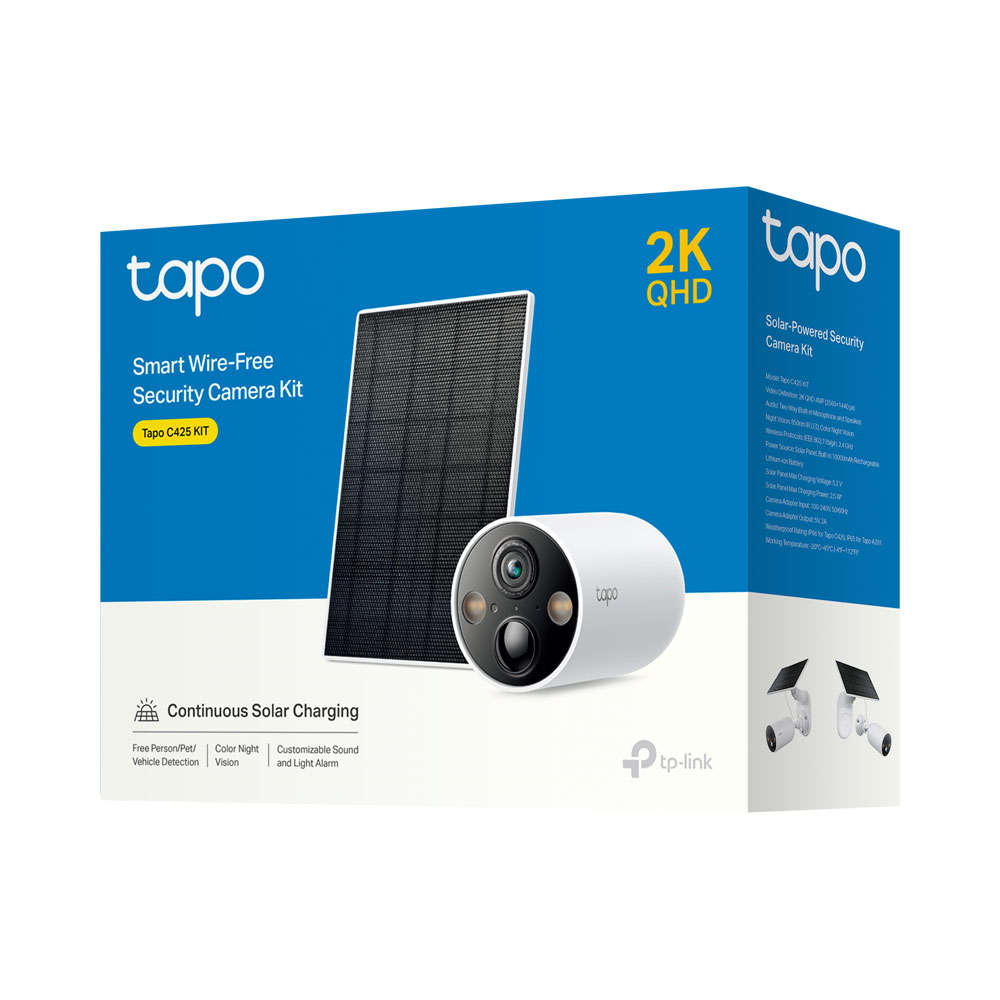 Tp-Link - Tapo C425KIT Smart Wire-Free Security Camera With Solar Panel Combo - Tp-Link - Tapo C4...