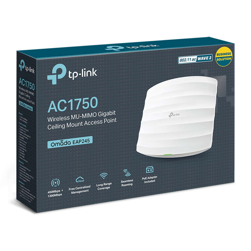 Tp-Link - EAP245 AC1750 Gigabit Ceiling Wi-Fi Access Point with VLANs & PoE+ - Tp-Link - EAP245 A...