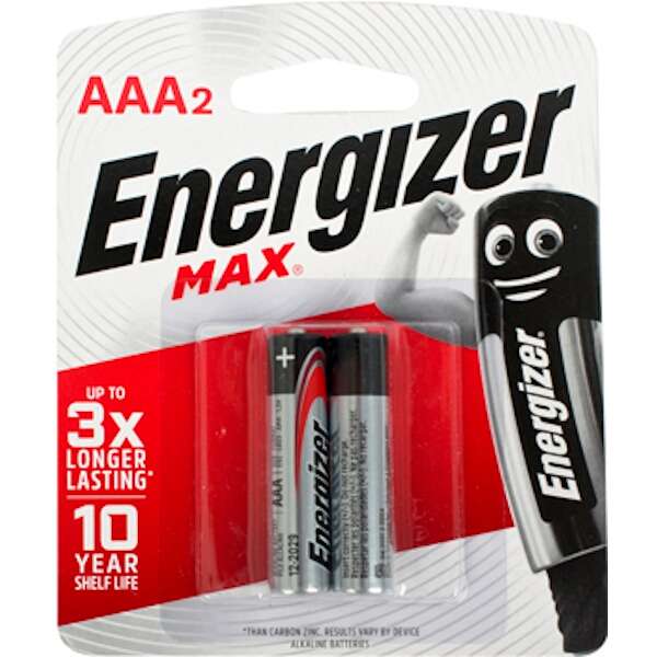 Energizer - 1.5v MAX Alkaline AAA Battery Card 2 - Energizer - 1.5v MAX Alkaline AAA Battery Card 2