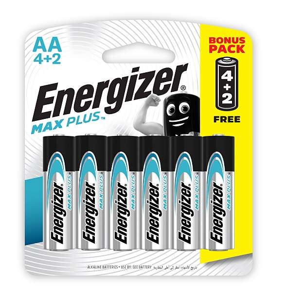 Energizer - 1.5v MAX Plus Alkaline AA Battery Card 4+2 Free - Energizer - 1.5v MAX Plus Alkaline ...