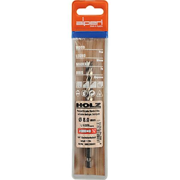 Alpen HSS Wood Bit 5mm Hex Shank - Alpen HSS Wood Bit 5mm Hex Shank