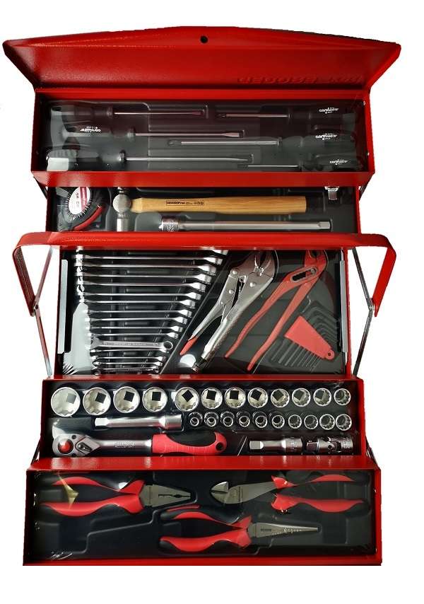 Gedore - Red Universal Toolkit / Tool Set in Cantilever Toolbox - (64 Piece) - Gedore - Red Unive...