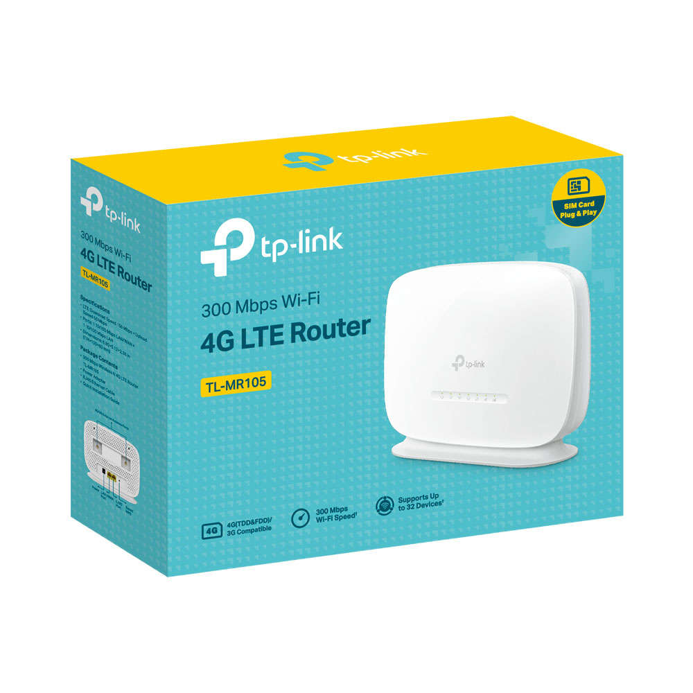 Tp-Link - 300Mbps TL-MR105 Wireless N 4G LTE Router support SIM card - Tp-Link - 300Mbps TL-MR105...