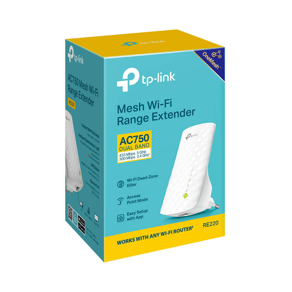 Tp-Link - RE220 Dual-Band Wireless Mini Wall- Mounted Wi-Fi Range Extender - Tp-Link - RE220 Dual...