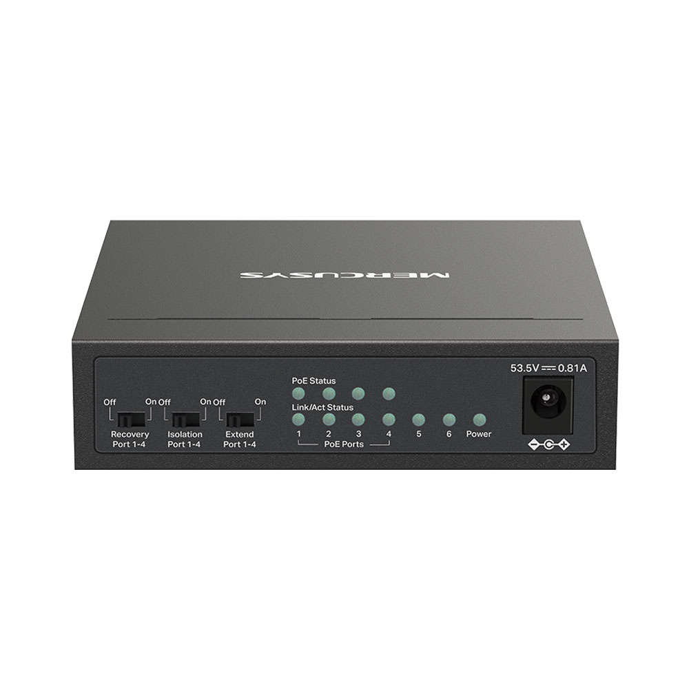 Mercusys - MS106LP 6-Port 10/100Mbps Desktop Switch with 4-Port PoE+ - Mercusys - MS106LP 6-Port ...
