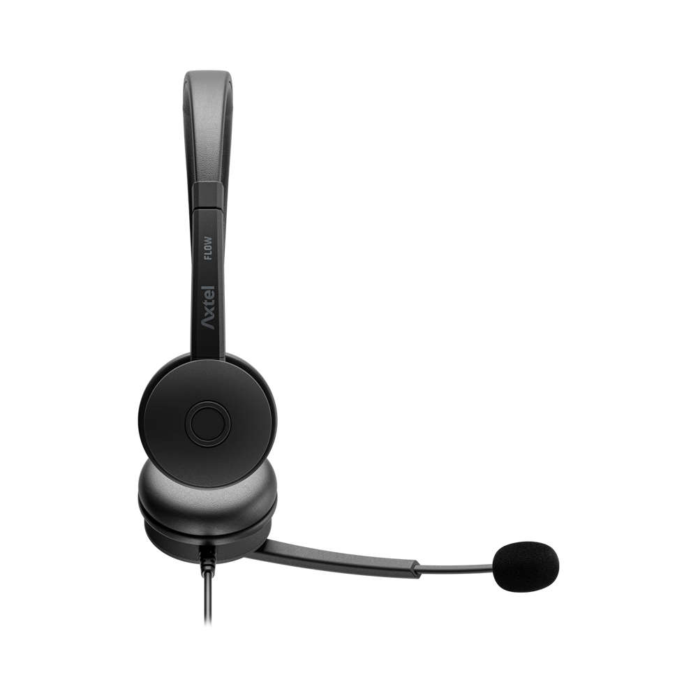 Axtel - Flow UC Wired Stereo Headset Black - Axtel - Flow UC Wired Stereo Headset Black