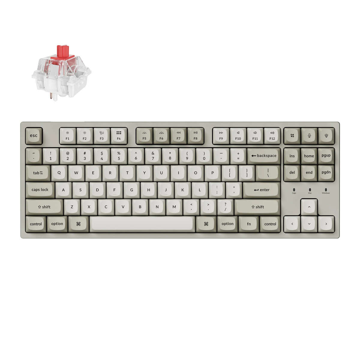 Keychron - C1 Pro 8K 80% Super Red Hot-swappable RGB Wired Mechanical Keyboard - Keychron - C1 Pr...