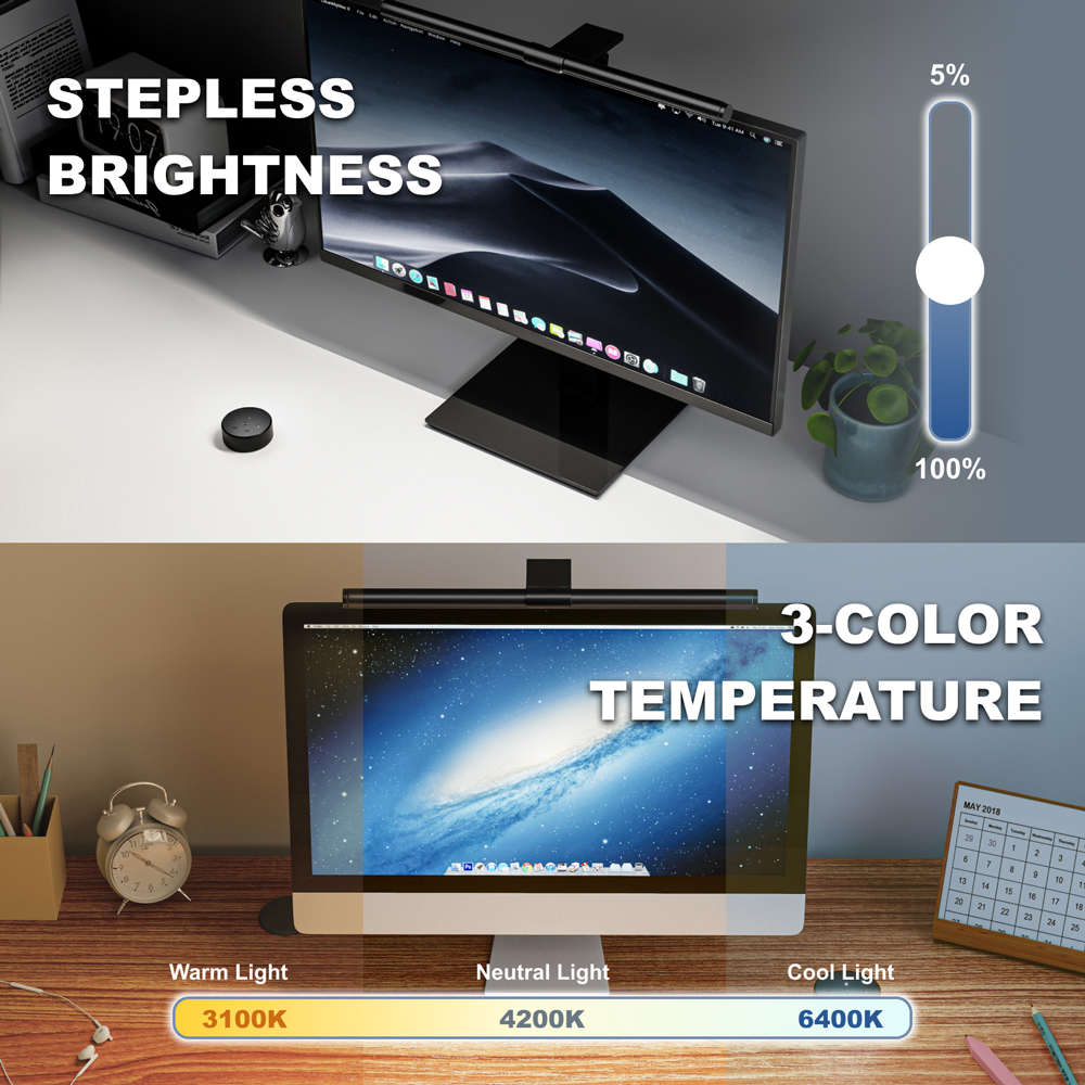 LinkQnet - Ldl16-6 Monitor Light Bar With Rear Light And Wireless Remote Control - LinkQnet - Ldl...