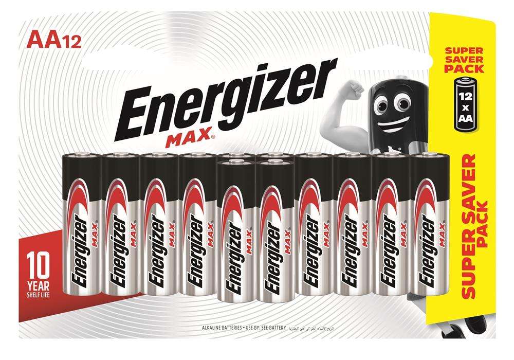 Energizer - 1.5v MAX Alkaline AA Battery Card 12 - Energizer - 1.5v MAX Alkaline AA Battery Card 12