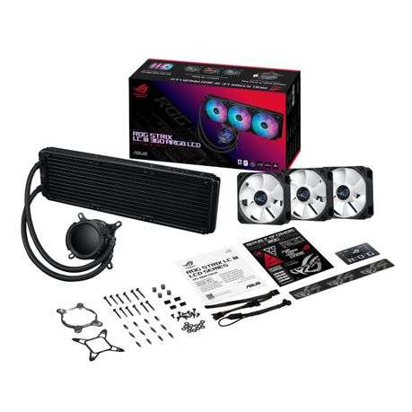 Asus - ROG Strix LC III 360 ARGB LCD All-in-one CPU Liquid Cooler - Black - Asus - ROG Strix LC I...
