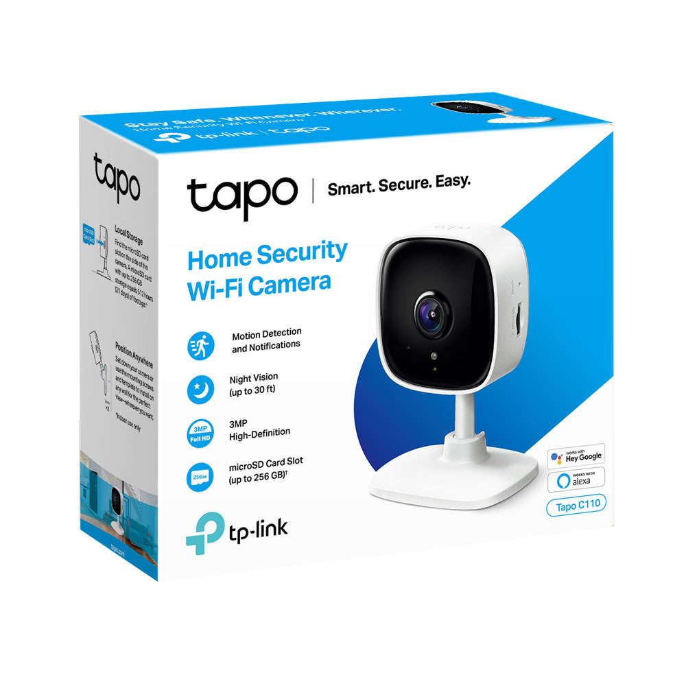 Tp-Link - Tapo C110 Home Security Wi-Fi Camera / 3MP UHD with Night Vision - Tp-Link - Tapo C110 ...